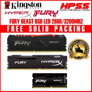 KINGSTON RAM FURY RAM HYPERX RAM IMPACT BEAST RGB 4GB 8GB 16GB DDR4 2400/ 2666/ 3200/ 3466 Mhz PC GA