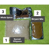 BIRYANI PACK (3-5pax) (Basmati Rice 500grams, Biryani Mix & Whole Spices)