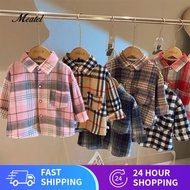 Gaya baru kanak-kanak untuk kanak-kanak lelaki dan perempuan kotak-kotak retro kemeja bergaya sepada