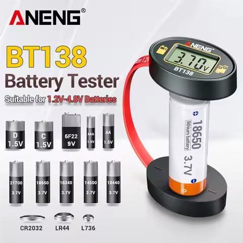BT138 1.2V~4.8V Battery Digial Tester C/D/AA/AAA Button Cell Lithium Test Portable Display Tester Po