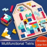 Wooden Tetris Building Puzzle 3D Blocks Tetris Toys Multifunction Tetris Board GameFamily