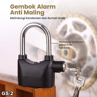 Gembok Alarm Suara Anti Maling Long - Ring Panjang / Gembok Cakram Gembok Rantai