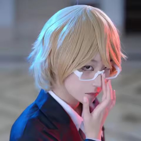 Anime Togami Byakuya Glasses Cosplay Props White Half-Rim Glasses Frame Halloween Cosplay Costume Pr