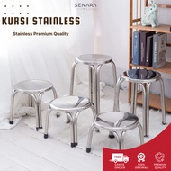 DMNO.STR STRINGS Living - Stainless Steel Meatball Chair, Stackable Meatball Bench, Bar Bench, Cafe 