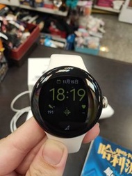 302-盒裝 Google Pixel Watch LTE-粉炭白金屬銀不鏽鋼錶殼/粉炭白錶帶  附充電線/頭 替換錶帶
