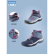 Decathlon Flagship Store Waterproof Hiking Shoes Children Boys Girls Mid-Top Outdoor Hiking Anti-Sli