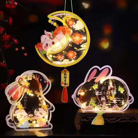 Moon Festival Lanterns DIY Mid-Autumn Festival Lanterns Decoration Rabbit Lantern Shaped Lanterns fo