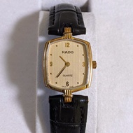 【古董錶】Rado 金色石英女錶 皮錶帶（小手圍可）雷達錶 免運