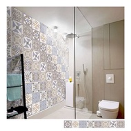 復古花磚壁貼 BK款 歐風自黏壁紙 瓷磚牆貼 磁磚貼紙 踢腳線 防水