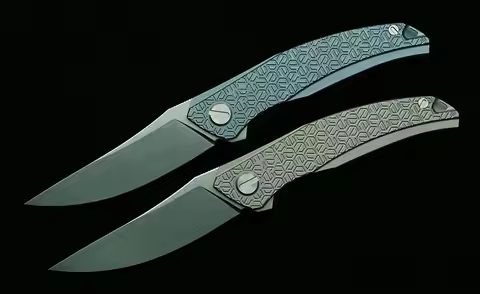 LEMIFSHE New Quantum V2 9Cr18MoV Mark Cromax PM Blade Titanium Handle Folding Knife Outdoor Camping 