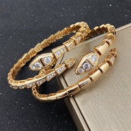 Snake-shaped Gypsophila Bracelet Diamond Fashion Luxury Titanium Steel Snake Bone Stainless Steel Br