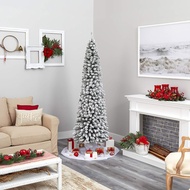 【2025 NEW】Bestseller Xmas Tree Snow Flocked Slim Christmas Tree 4/5/6/7/8ft | Makapal ang Dahon