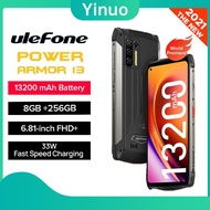 Ulefone Power Armor 13 13200mAh Rugged Waterproof Smartphone 256GB Android 11 6.81 inch 2.4G/5G WLAN NFC