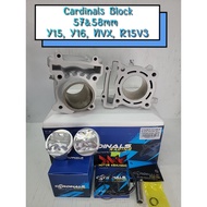 CARDINALS CARDINAL RACING BLOCK SET Y15 / Y16 / NVX / R15Z3  57MM 58MM PISTON FORGED DOME WITH RING 