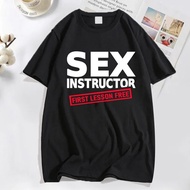Guru Seks Pelajaran Pertama Percuma T-Shirt Humor Dewasa Lawak Keren T-Shirt Lelaki Lucu Pakaian T-S