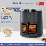 Simplus 13-in-1 Air Fryer | 5L | Fry, Grill, Bake...++ | Up to 90% Less Fat | Knob Control | Visible