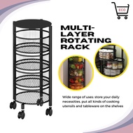 ▥3 4 5 Layer Rotatable Kitchen Utility Trolley Cart Shelf Storage Rack Organizer With Wheels Stand