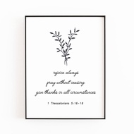 Rejoice Always1 Thessalonians 5:16 Bible Verse Art Print Christian Gift Green Wall Art Watercolor Fr