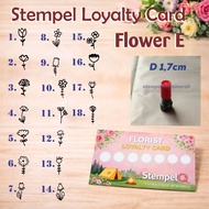 Loyalty card flower stamp E automatic ink flower motif flash stamp custom stamp design printing