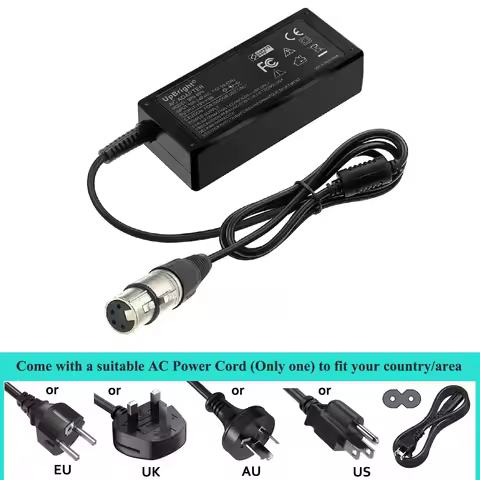12V 4-Pin XLR Female AC DC Adapter for Blackmagic Design URSA Broadcast Mini Shoulder Kit Pro 4.6K B