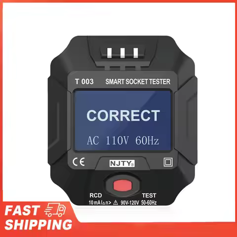 NJTY 90~120V US Plug Socket Outlet Tester Smart Socket Tester Digital Display LCD Socket Tester Circ