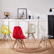 Nordic Household Chair Now Simple Transparent Dining Chair Eames Backrest Stool Influencer Leisure C