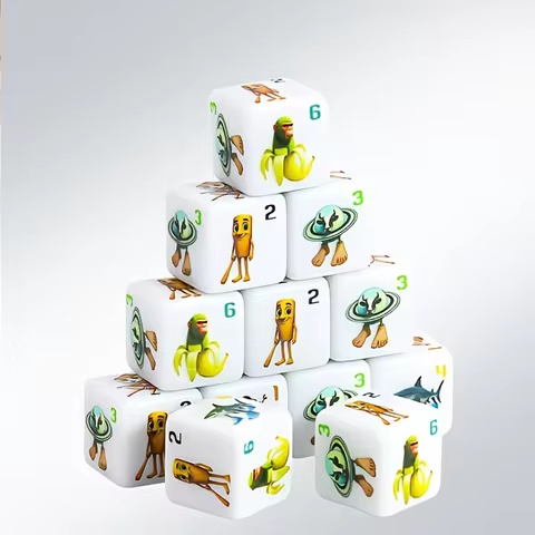 Cartoon D6 Dice Set, Suitable for Board Games, Board Games, Role-Playing, Dungeons & Dragons, Etc