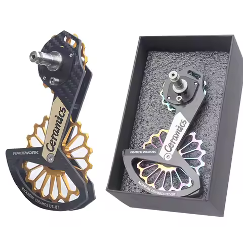 RACEWORK ceramic bearing carbon fibre rear derailleur road bike large guide wheel for Simano R6800/7