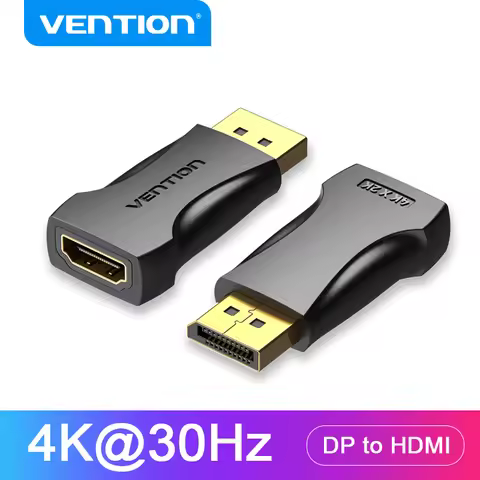 Vention DP to HDMI Adapter 4K30Hz Display Port Male to HDMI Female Converter for PC Laptop Projector