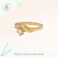 [Kedai Emas Gemilang] 200890 {YS} Solitaire Diamond Gold Ring (18)(2.37G) [835 Gold]