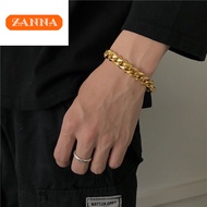 Gold 916 Original Malaya Super Texture Smooth Shining Cuban Hip Hop Mens Bracelet