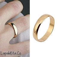 Cincin Titanium Pria Wanita Gold Emas