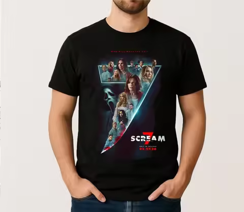 Shrieking Scream 7 Movie 2026 Pure Cotton T-shirt Comfortable and Breathable High-quality Ins Y2k