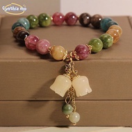 Good Meaning Colorful Orchid Pendant Bracelet Niche Charm Beaded Bracelet Best Friend Gift CM