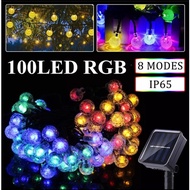 New Year Lights Solar Crystal Ball Bubble String Fairy Light 50 LED and 100 LED for Indoor Outdoor D