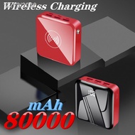 100% original❏๑☢For iPhone 11 XS Max Samsung Power bank 3 USB Charger Wireless External Battery QI 80000mAh