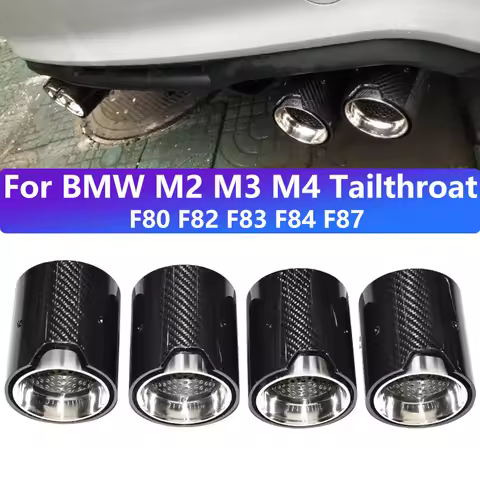 4pcs for BMW M2 M3 M4 F80 F82 F83 F84 F87 exhaust pipe upgrade carbon fiber black muffler exhaust he
