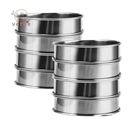 8Pcs 4 Inch Muffin Rings Crumpet Rings Stainless Steel Muffin Rings Molds Double Rolled Tart Rings