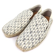 成色極佳 △LOUIS VUITTON ) Vidar 系列 Monogram Espadrille 平底拖鞋涼鞋 淺米色 5.5碼 義大利製造 男士