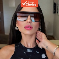 Women's Square Reflective Sunglasses in Black, Large Size, with UV400 Protection from Seven Original