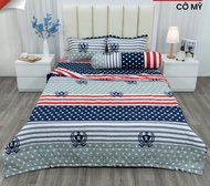 Ga trải giường cotton poly bọc đệm 1m4x2m mẫu vịt vàng
