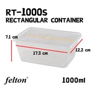 TAPAU - RT1000 ( 50sets± ) Square Disposable Plastic Food Container [ 50sets± ] FELTON