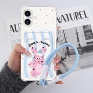 Lanyard Card Holder Latest Rabbit Soft Case hp Samsung A37 A57 5G A17 5G A07 A13 A04S Galaxy A16 A55