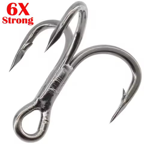 50pcs/20pcs 6x Treble Hooks Classic Fishing Hooks Strong Sharp Tackle Hooks 8# 6# 4# 2# 1# 1/0# 2/0#