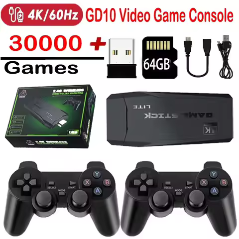 M8 Video Game Console 64GBuilt-in 30000 Games 2.4GB Dual Handle Wireless Controller 4k HD simulator 