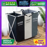 X SHAPE THREE GRID LAUNDRY DIRTY CLOTHES BASKET 3 SEPARATE SEASONS