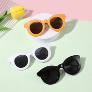 3 PCS Boys Girls 8-14Y Acrylic Candy Color Cute Round Frame Fashion Sunglasses Suitable For Holiday 