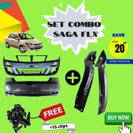 Fastlink Set Combo Bumper Saga Flx Depan Belakang + Fender Cover + Free 15 Clips