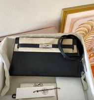Hermes Kelly elan山羊皮黑銀 B