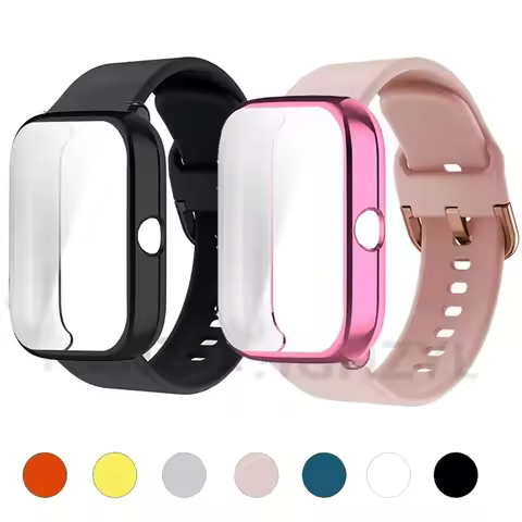 For Amazfit Bip U Pro S Lite bip 5 3 Strap Case Protector Silicone bracelet+Cover for Amazfit GTS 4